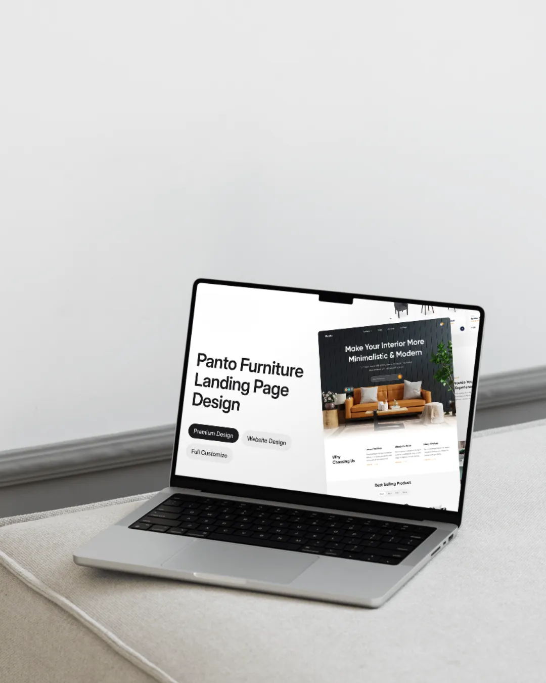 Panto - Furniture Landing Page project preview - UI Design by Rudra Patel